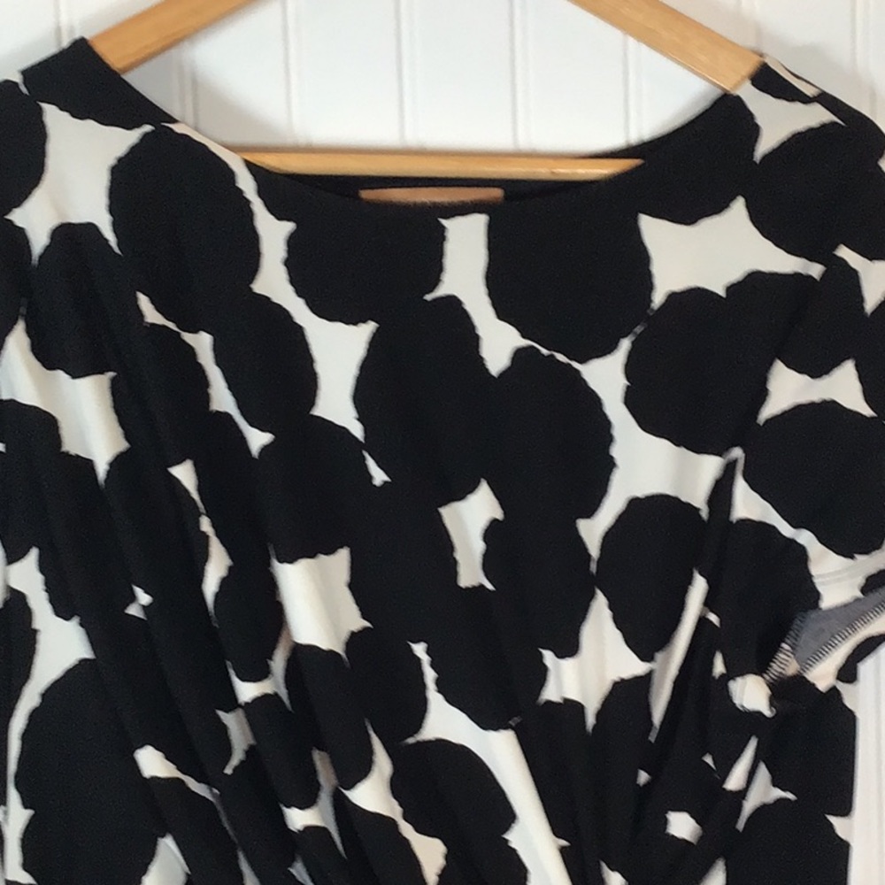 💖 Ellen Tracy | Black/White Twist Front Jersey Dress Size XL - Picture 7 of 12